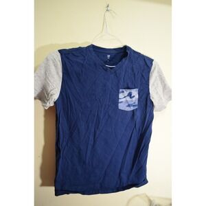 Gap Kids YOUTH XXL 14-16 Blue Camo Pocket Short Sleeve Cotton T-Shirt